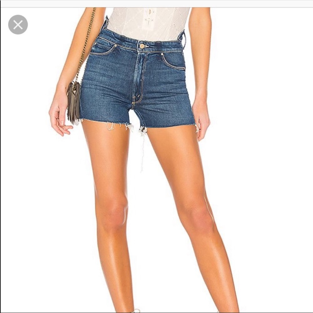 Mother the dazzler shorts in violets are blue